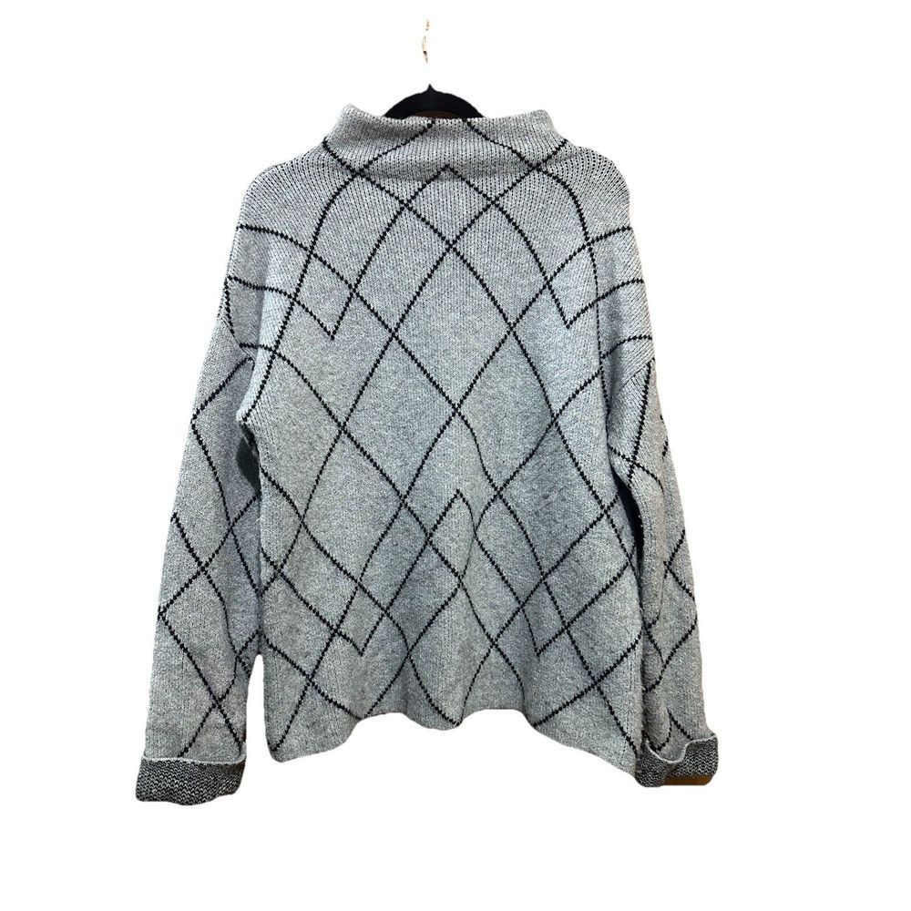 Christian Siriano Soft Wool Sweater Mock Turtleneck Pullover Graphic Size Small